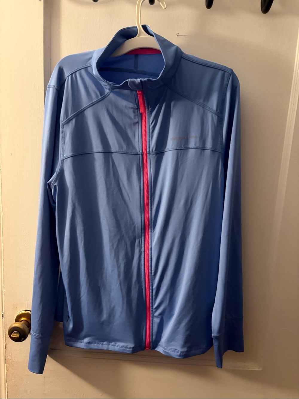 Vineyard Vines Light Blue Zip-Front Jacket with Pink Trim
